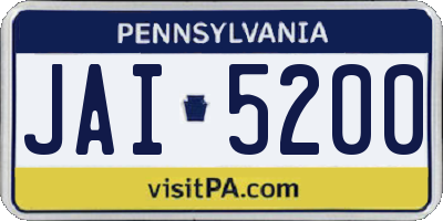 PA license plate JAI5200