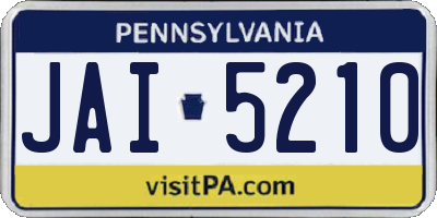 PA license plate JAI5210