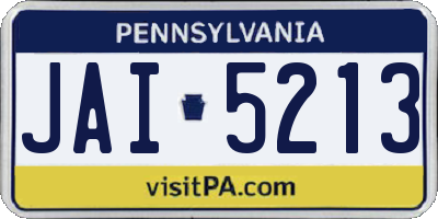 PA license plate JAI5213
