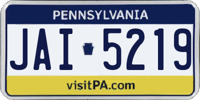 PA license plate JAI5219