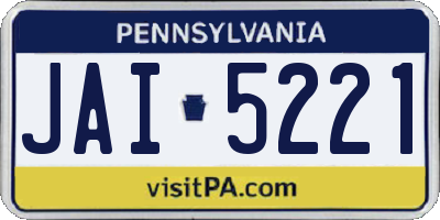 PA license plate JAI5221
