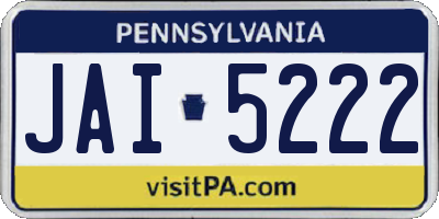 PA license plate JAI5222