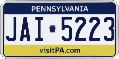 PA license plate JAI5223