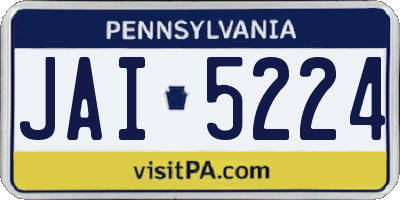 PA license plate JAI5224