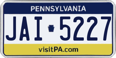 PA license plate JAI5227