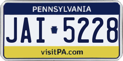 PA license plate JAI5228