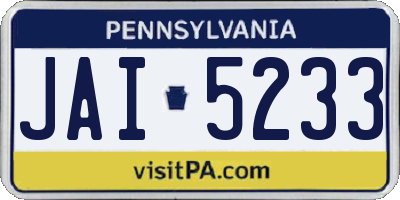 PA license plate JAI5233