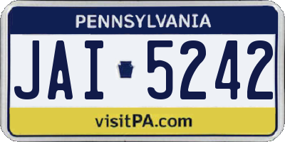 PA license plate JAI5242
