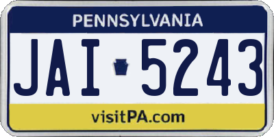 PA license plate JAI5243