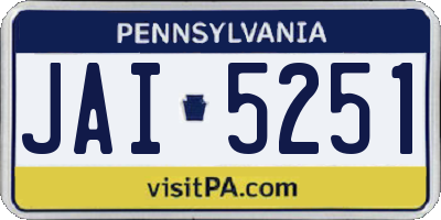 PA license plate JAI5251