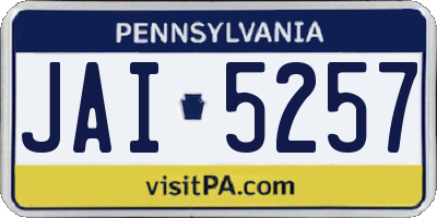 PA license plate JAI5257