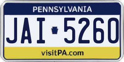 PA license plate JAI5260