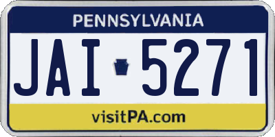PA license plate JAI5271