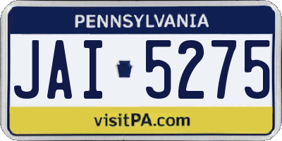 PA license plate JAI5275