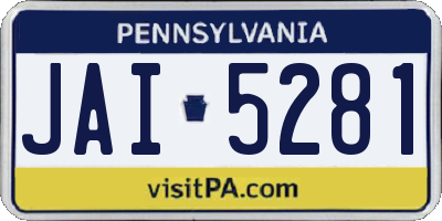 PA license plate JAI5281