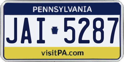 PA license plate JAI5287