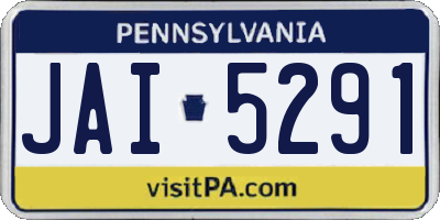 PA license plate JAI5291