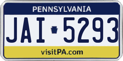 PA license plate JAI5293