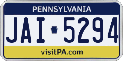 PA license plate JAI5294