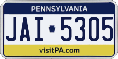 PA license plate JAI5305