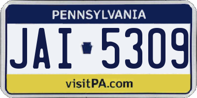 PA license plate JAI5309