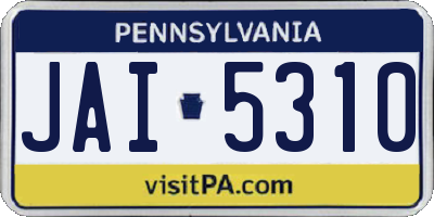 PA license plate JAI5310
