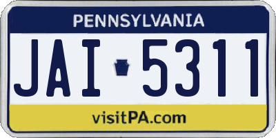PA license plate JAI5311