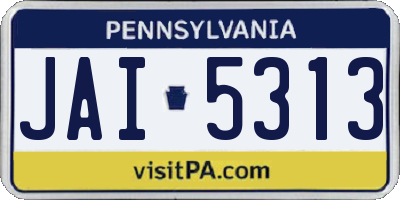 PA license plate JAI5313