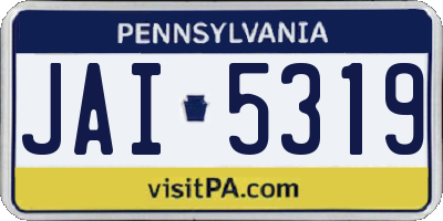 PA license plate JAI5319
