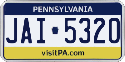 PA license plate JAI5320