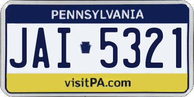 PA license plate JAI5321