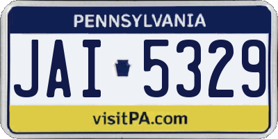 PA license plate JAI5329