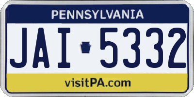 PA license plate JAI5332