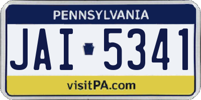 PA license plate JAI5341