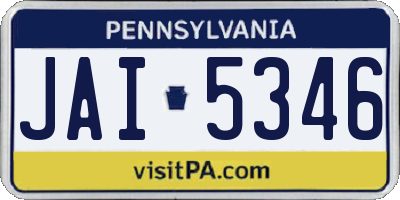 PA license plate JAI5346