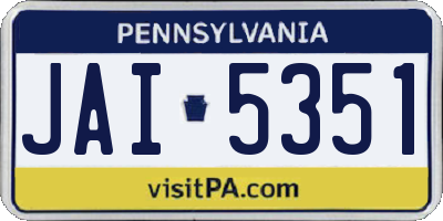 PA license plate JAI5351
