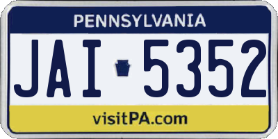 PA license plate JAI5352