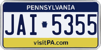 PA license plate JAI5355