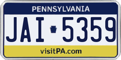 PA license plate JAI5359