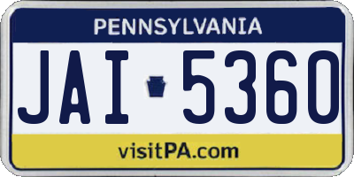 PA license plate JAI5360