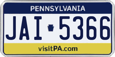 PA license plate JAI5366