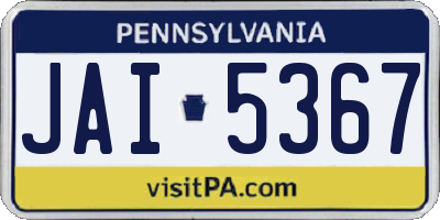 PA license plate JAI5367