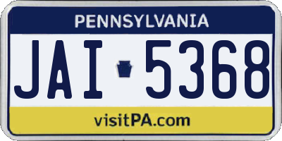 PA license plate JAI5368