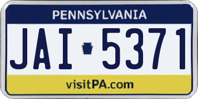 PA license plate JAI5371