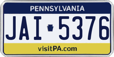 PA license plate JAI5376