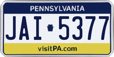 PA license plate JAI5377