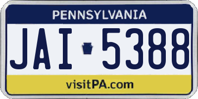 PA license plate JAI5388