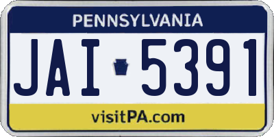 PA license plate JAI5391