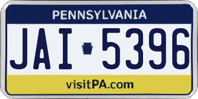 PA license plate JAI5396
