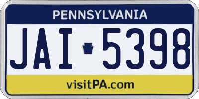 PA license plate JAI5398